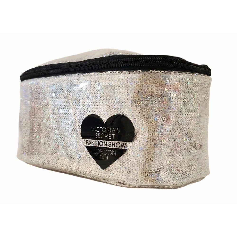 3pc VICTORIA SECRET MAKEUP TRAIN CASE cosmetic bag LIKE AN ANGEL pencil case NEW